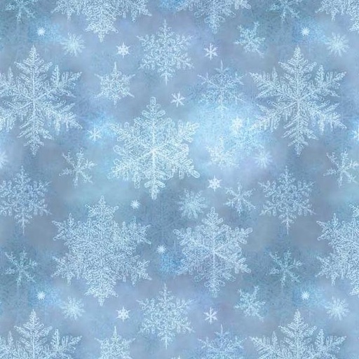 [PB-5454-B] Snowfall Large Snowflakes Blue by Geetanjali Behera for P&B Textiles