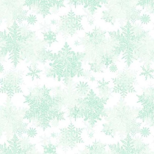 [PB-5454-LM] Snowfall Large Snowflakes Light Mint By Geetanjali Behera For P&B Textiles