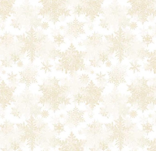 [PB-5455-WE] Snowfall Small Snow Flakes Gold on White by Geetanjali Behera for P&B Textiles