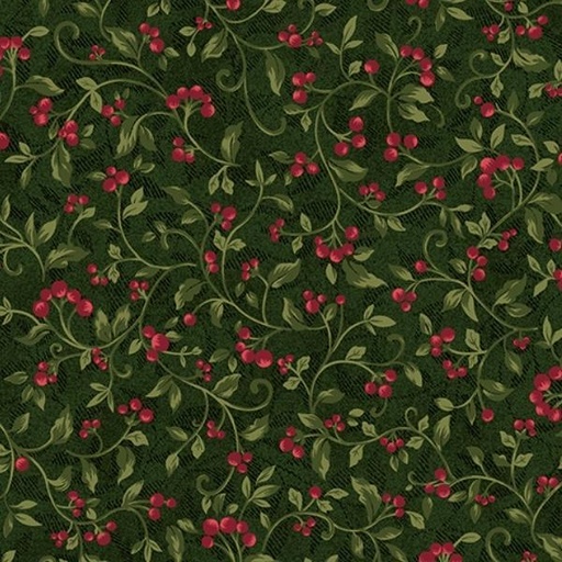 [BEN-17061-40] Star Of Wonder, Star Of Light Berries Holly By Nancy Halvorsen For Benartex