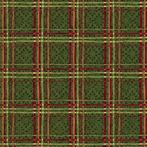 [BEN-17065-44] Star Of Wonder, Star Of Light Plaid Green By Nancy Halvorsen For Benartex