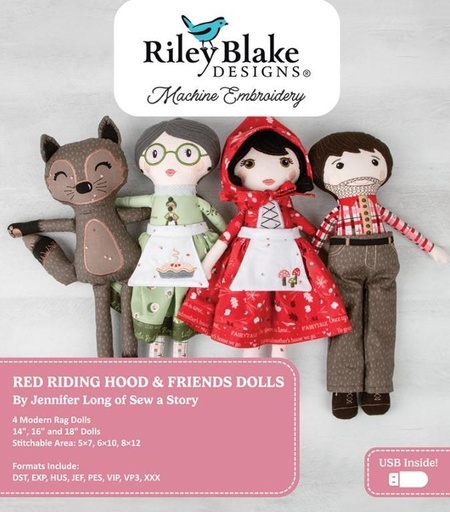 [RB-ME177R-RH24R1] Red Riding Hood & Friends Machine Embroidery Pattern By Jennifer Hood For Riley Blake Designs 