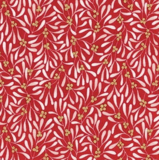 [KAF-22293-478] Holiday Flourish-Festive Finery Mistletoe Candy Cane From Robert Kaufman