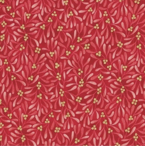 [KAF-22293-91] Holiday Flourish-Festive Finery Mistletoe Crimson From Robert Kaufman