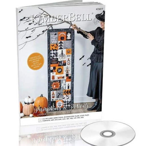 [KBD-KD-817] Pumpkins And Potions Ladder Machine Embroidery Pattern From Kimberbell