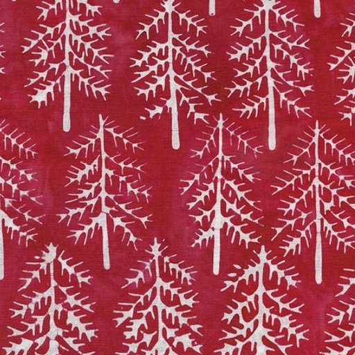 [IB-12233-3350] Peppermint Sprinkles Batik Pinetrees Red Paprika From Island Batik 