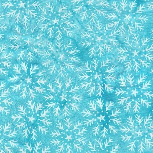 [IB-12232-8910] Peppermint Sprinkles Batik Snowflake Circles Teal Scuba From Island Batik 