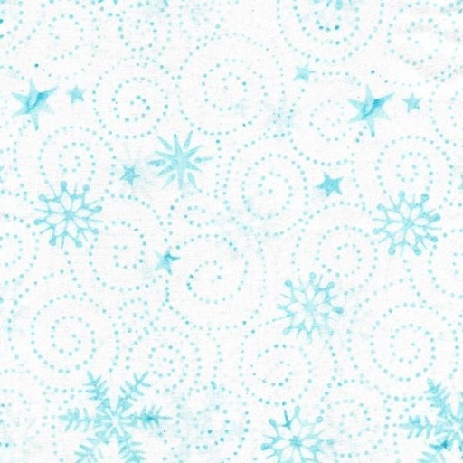 [IB-12233-1001] Peppermint Sprinkles Batik Swirl Snowflake Neutral Snow From Island Batik 