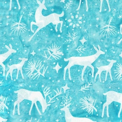 [IB-12232-6910] Peppermint Sprinkles Batik Deer Teal Scuba From Island Batik 