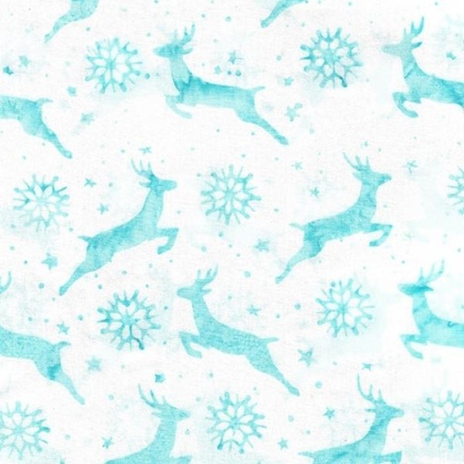 [IB-12232-7001] Peppermint Sprinkles Batik Deer Snowflake Neutral Snow From Island Batik 