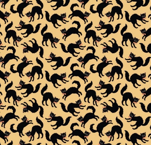 [PPC-POCST-24302] Sweet Tooth Scaredy Cat Yellow by Poppie Cotton