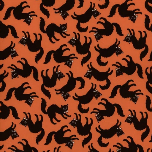 [PPC-POCST-24300] Sweet Tooth Scaredy Cat Orange from Poppie Cotton