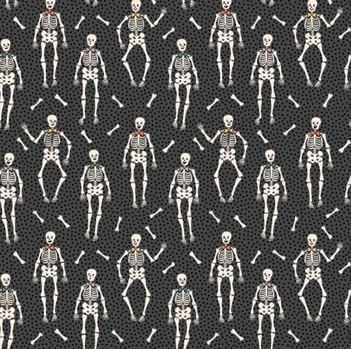 [PPC-POCST-24316] Sweet Tooth Bones Black from Poppie Cotton