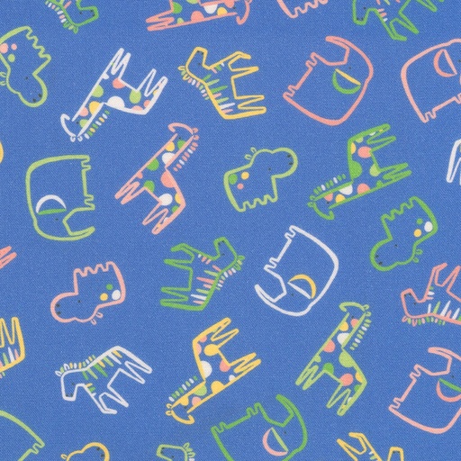 [KAF-22353-247] Little Safari Tossed Animals Blue from Robert Kaufman