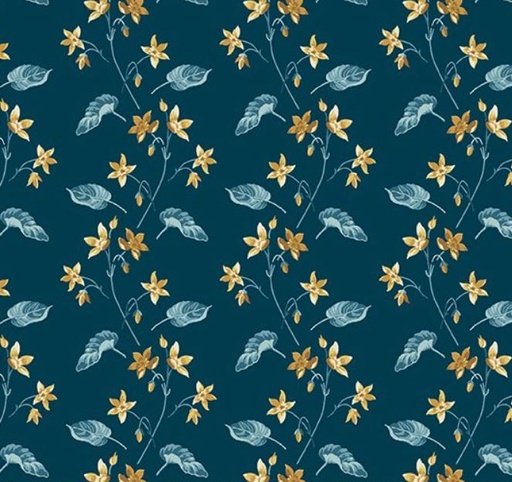 [AND-1167-B] Beach House Clematis Midnight by Edyta Sitar of Laundry Basket Quilts for Andover Fabrics