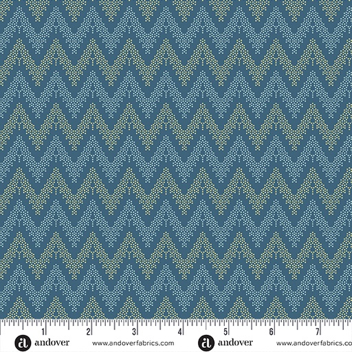 [AND-1174-B] Beach House Current Blue by Edyta Sitar of Laundry Basket Quilts for Andover Fabrics