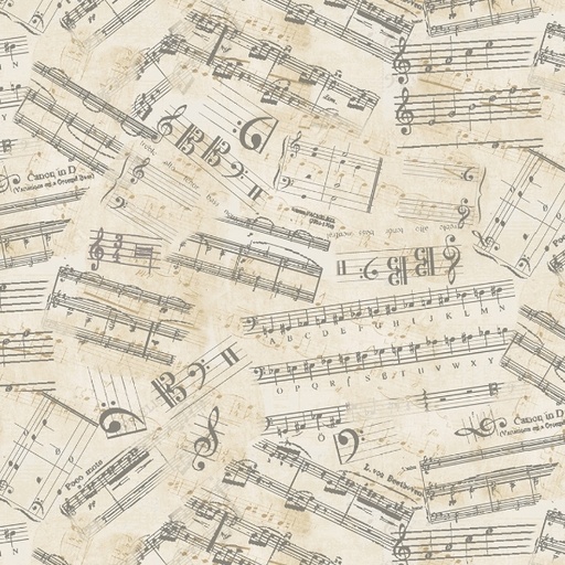 [TTR-3095-ANTIQUE] Sonata Antique Musical Scales from Timeless Treasures Fabrics