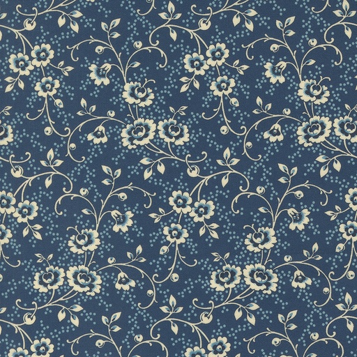 [MOD-31683-16] Lydias Lace Jessies Bouquet Indigo from Moda