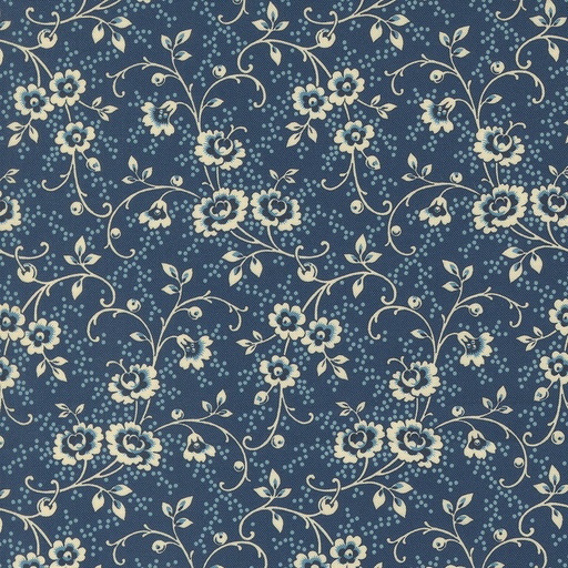 [MOD-31683-16] Lydias Lace Jessies Bouquet Indigo from Moda