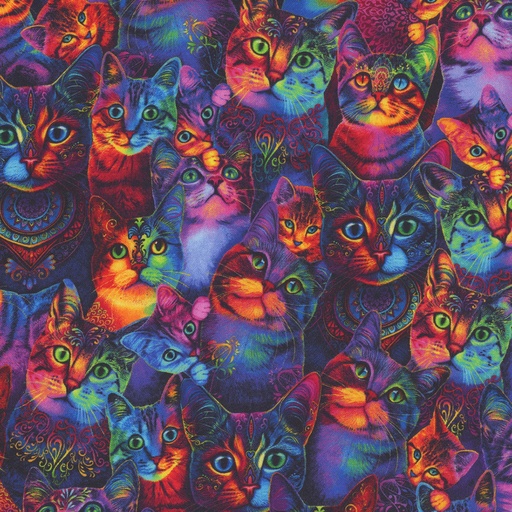 [TTR-3031-MULTI] Wildcat Packed Rainbow Cats from Timeless Treasures
