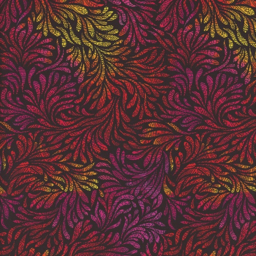 [TTR-3039-RED] Wildcat Swirly Leaves Red
