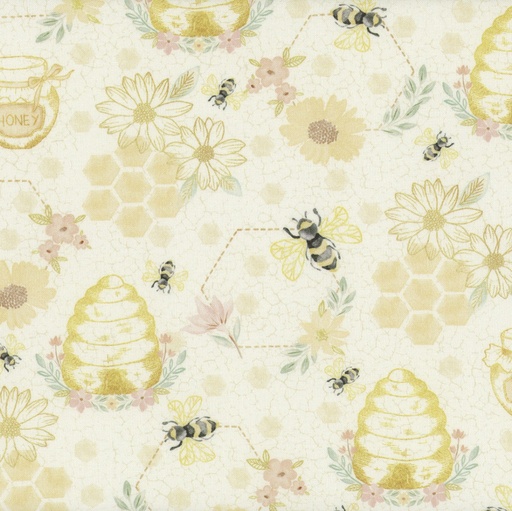 [TTR-3042-CRM] Home Sweet Home Quilting Bees from Timeless Treasures