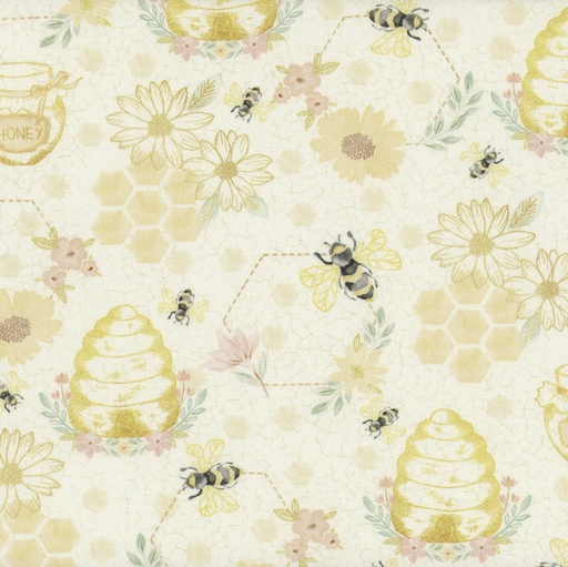 [TTR-3042-CRM] Home Sweet Home Quilting Bees from Timeless Treasures