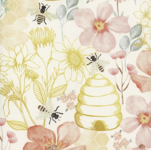 [TTR-3041-CRM] Home Sweet Home Garden Floral from Timeless Treasures