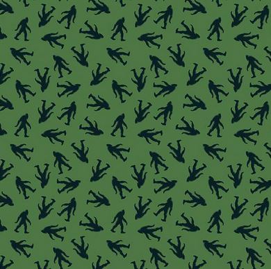 [RB-15061-GRN] Legends of the National Parks Tossed Bigfoot Green by Anderson Design Group for Riley Blake Designs