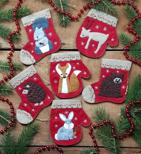 [QR-K0919] Christmas Critters Ornament Kit by Rachel's of Greenfield