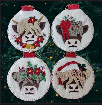 [RGRE-K0724] Christmas Cows Ornaments from Rachel's of Greenfield