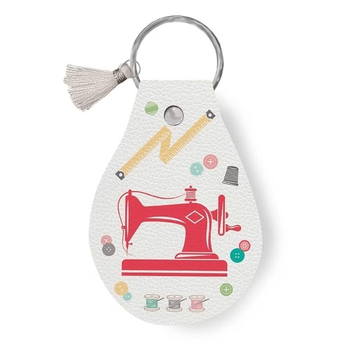 [RB-STLR-37639] My Happy Place Sewing Machine Leather Keychain by Lori Holt for Riley Blake Designs