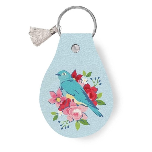 [RB-STLR-37640] Bluebird Leather Circle Key Chain from Riley Blake Designs