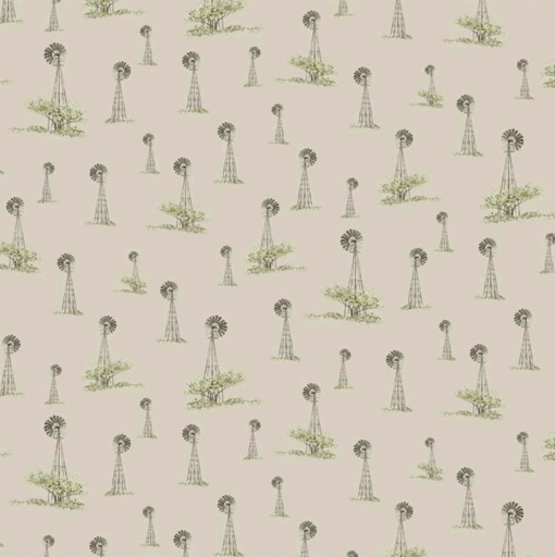 [PB-5573-NE] Farm View Windmills Tan from P&B