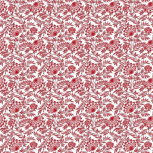[TTR-2357-Red] Garden Redwork Elegant Floral Red from Timeless Treasures