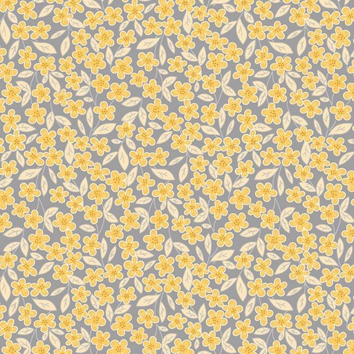 [MB-190744-Gray] Birds and Bees Gray Flowers from Marcus Fabrics