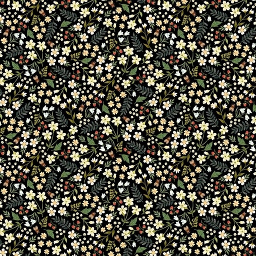 [NOR-27515-99] Wild Harvest Flowers Black by Deborah Edwards for Northcott Fabrics