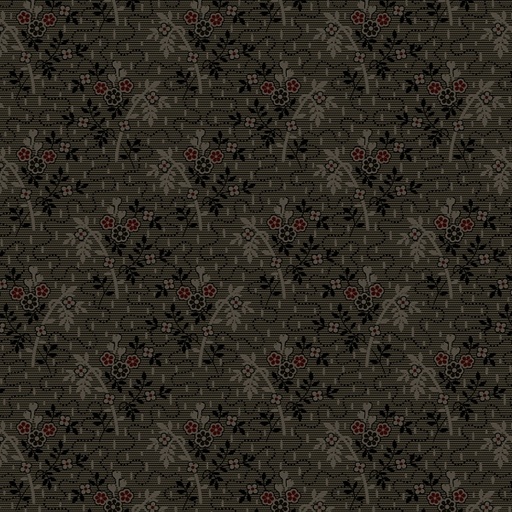 [MB-170868-GRAY] Strawberry Emery Three Blooms Gray by Pam Buda for Marcus Fabrics