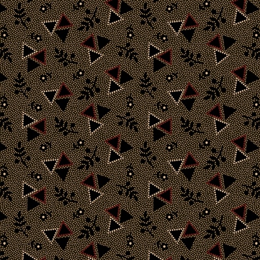 [MB-170867-BLK] Strawberry Emery Tumbling Triangles Black by Pam Buda for Marcus Fabrics