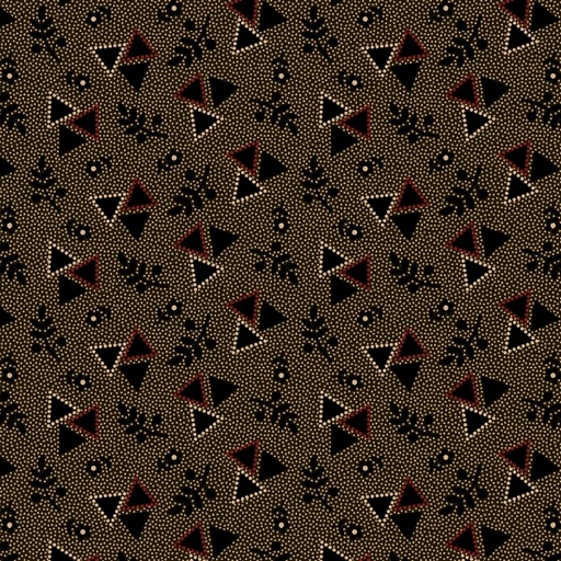 [MB-170867-BLK] Strawberry Emery Tumbling Triangles Black by Pam Buda for Marcus Fabrics