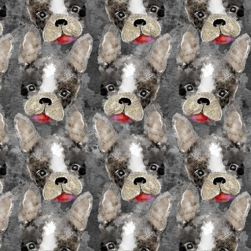 [3W-22346-GRY] Raise the Woof Frenchie Kisses Gray by Connie Haley for 3 Wishes Fabric