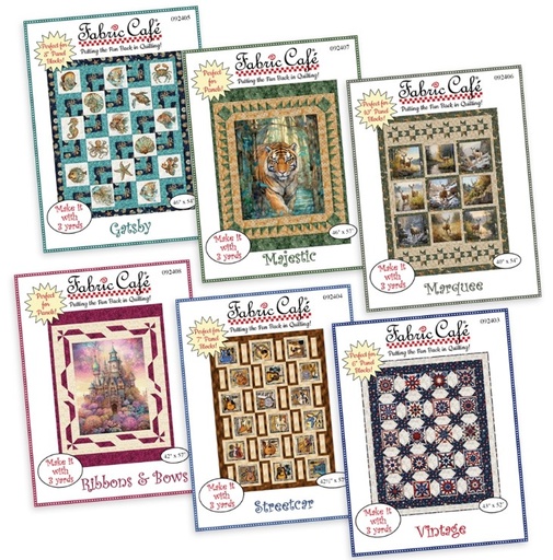 [FC-PanelPatternBundl] 3 yard Quilts Panel Pattern Bundle from Fabric Cafe