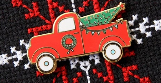 [FLT-CTRK-NM] Christmas Truck Magnetic Needle Minder from Flamingo Toes