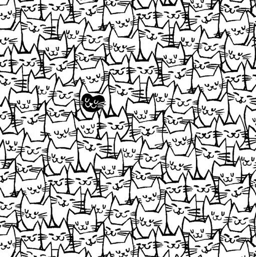 [WF-51120-1] 108" Wide Back White Packed Cats from Windham Fabrics