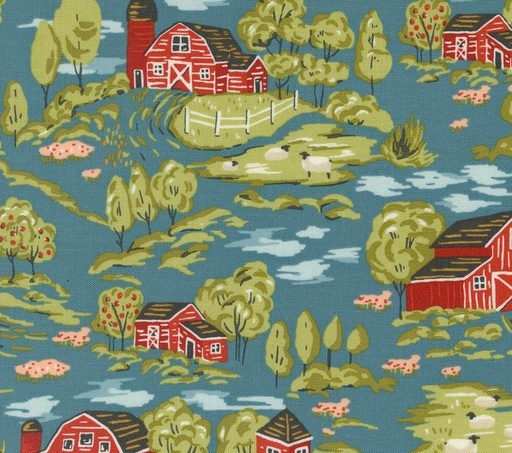 [MOD-20901-15] Farmstead Vintage Farm Scene Overalls by Stacy Iest Hsu for Moda Fabrics