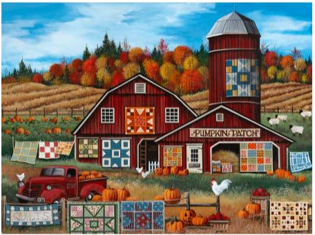 [CKR-32744] Pumpkin Patch Farm Quilts Jigsaw Puzzle