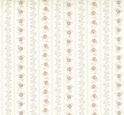 [MOD-3056-18] Hollyhocks and Roses Floral Stripe Linen by Bunny Hill Designs for Moda Fabrics