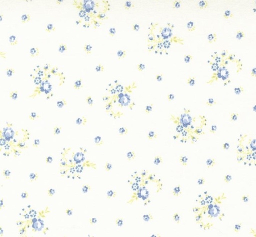 [MOD-3052-12] Hollyhocks and Roses Little Roses Jasmine Sky by Bunny Hill Designs for Moda Fabrics