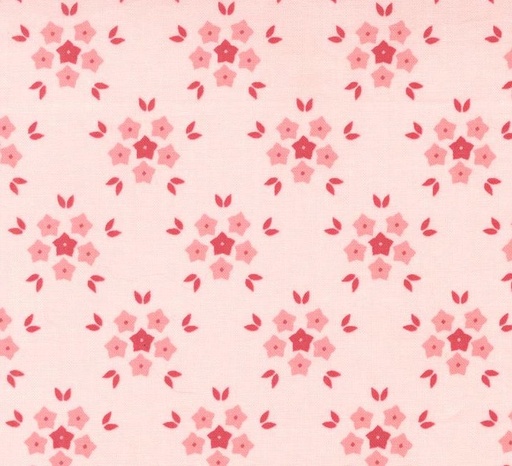 [MOD-3055-18] Hollyhocks and Roses Flower Puffs Hollyhock Pink by Bunny Hill Designs for Moda Fabrics