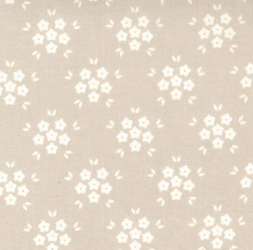 [MOD-3055-19] Hollyhocks and Roses Flower Puffs Linen by Bunny Hill Designs for Moda Fabrics